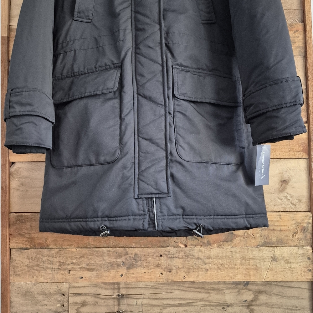 Parka with Faux Fur Hood Mid Length Winter Coat Charcoal Snow Ski Women's Small - Picture 10 of 14